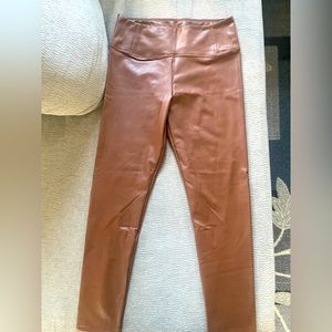 BAGATELLE COLLECTION Cognac Faux Leather Leggings - Size L